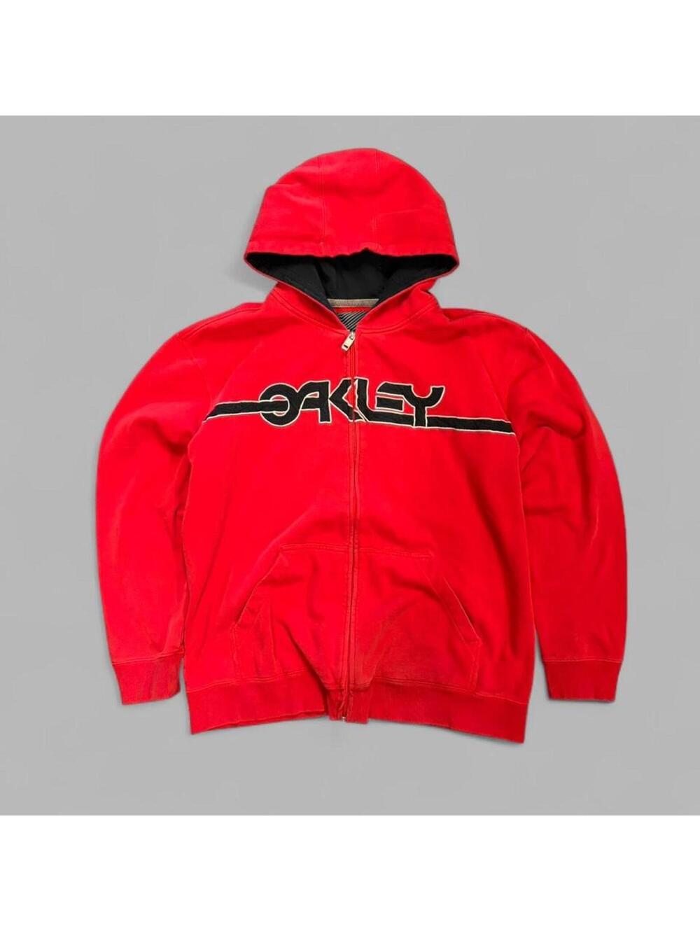 Y2K Red Oakley Zip Up Hoodie